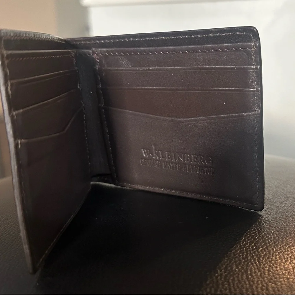 W. Kleinberg Dark Chocolate Brown Crocodile Skin Bifold Men’s Wallet